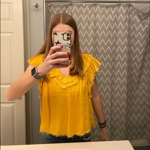 faherty yellow blouse